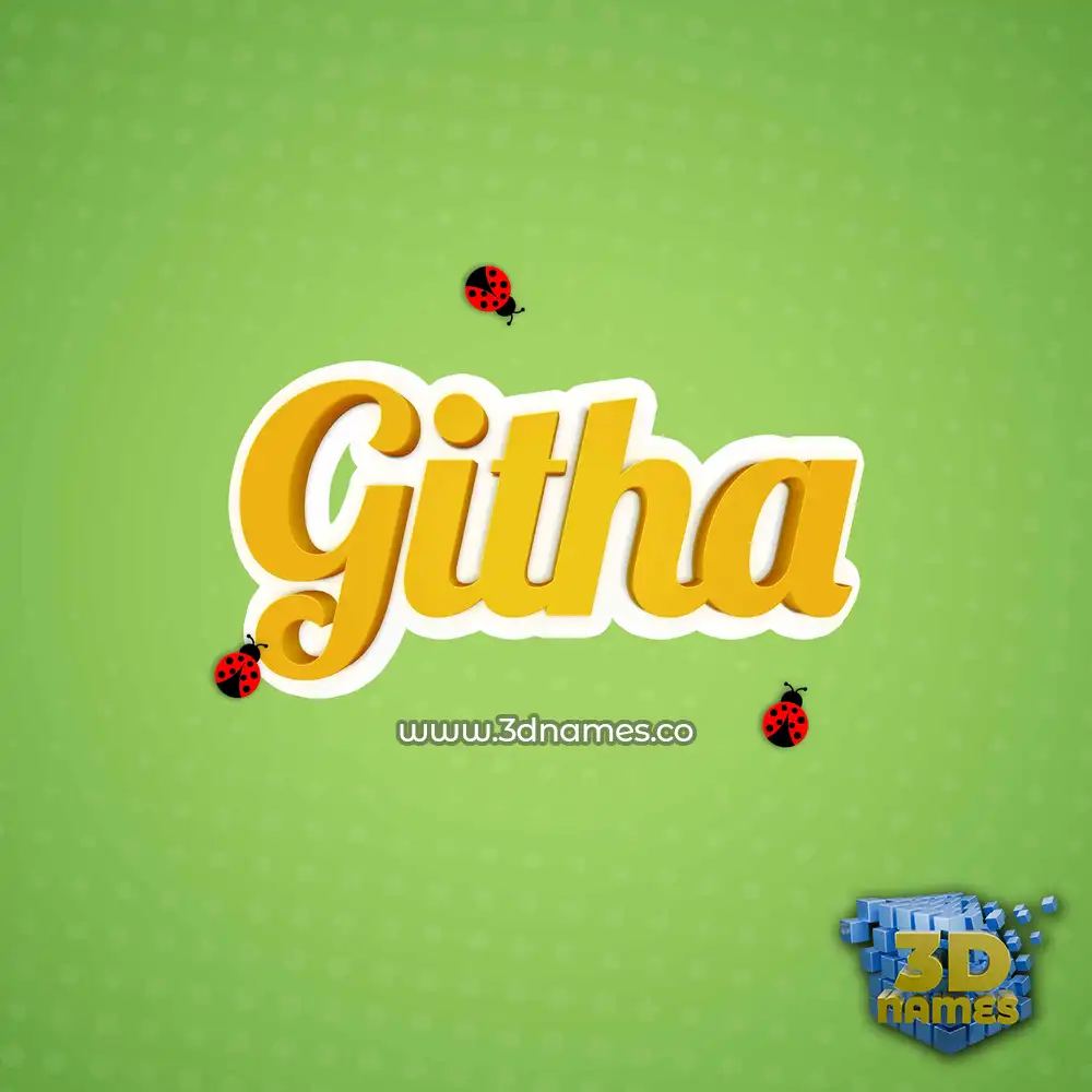 githa in Ladybugs style - 3D name wallpaper
