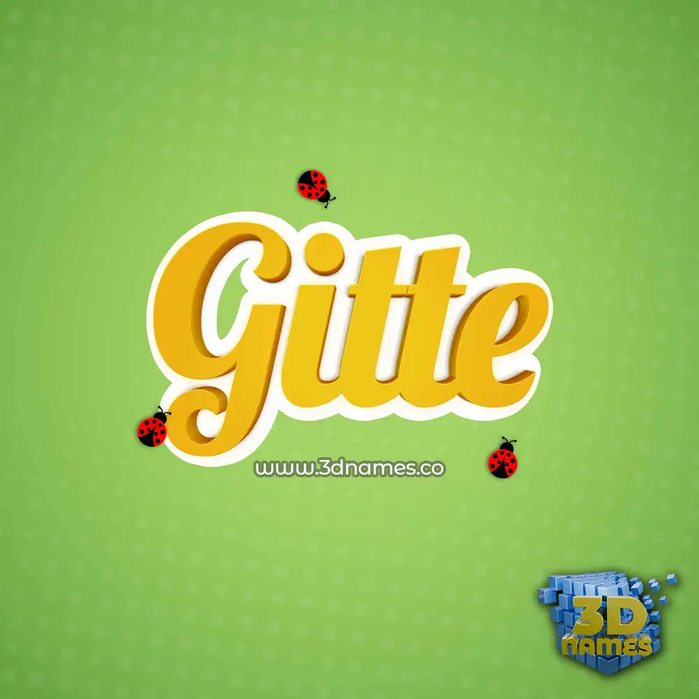 gitte in Ladybugs style - 3D name wallpaper