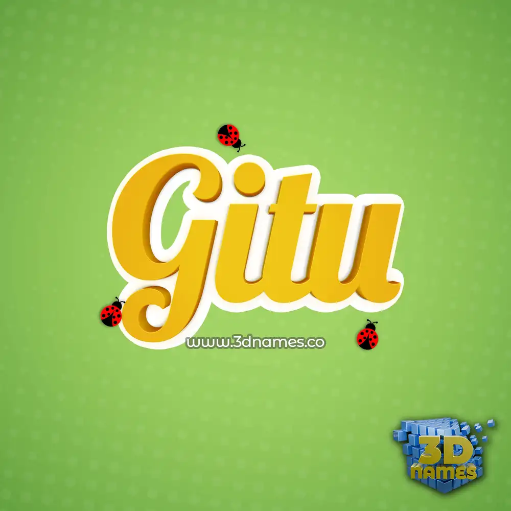 gitu in Ladybugs style - 3D name wallpaper