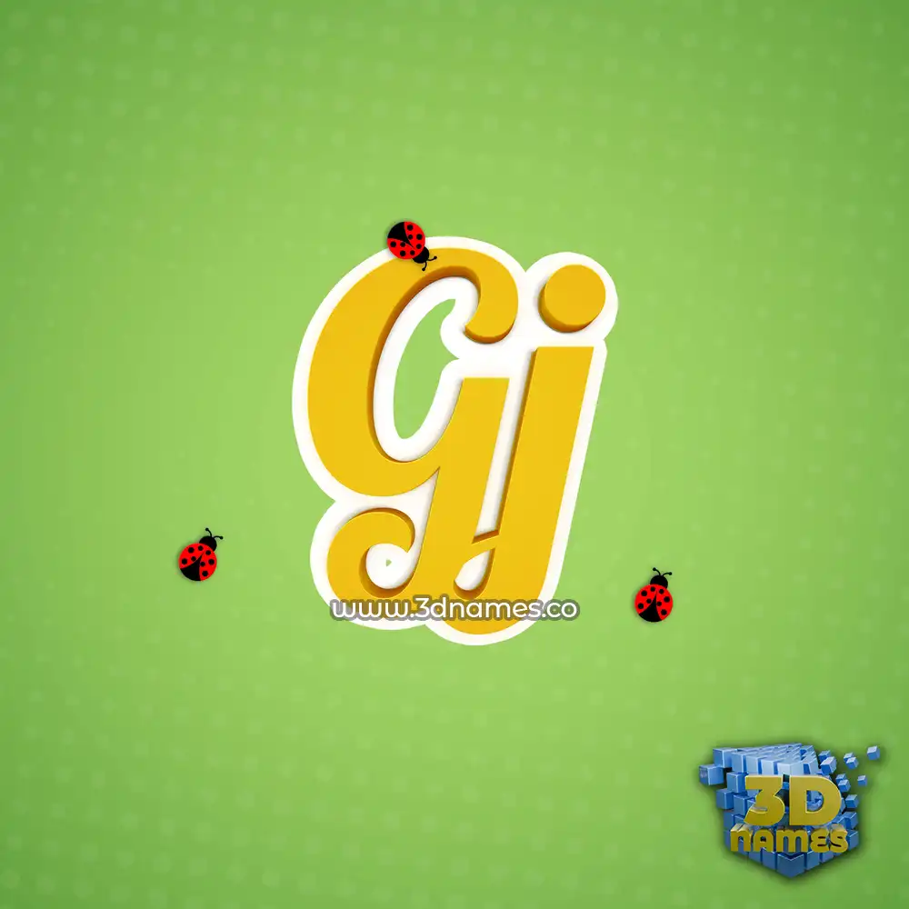 gj in Ladybugs style - 3D name wallpaper