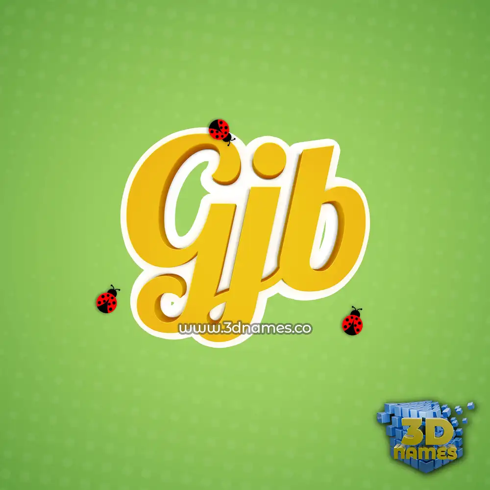 gjb in Ladybugs style - 3D name wallpaper