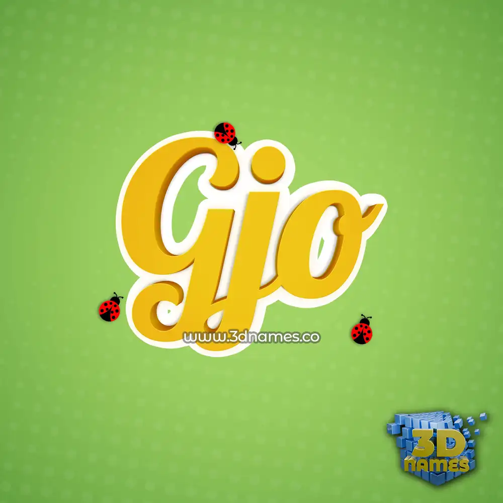 gjo in Ladybugs style - 3D name wallpaper