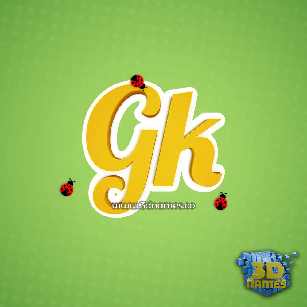 gk in Ladybugs style - 3D name wallpaper