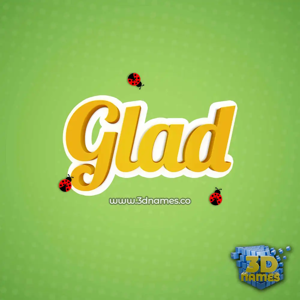 glad in Ladybugs style - 3D name wallpaper