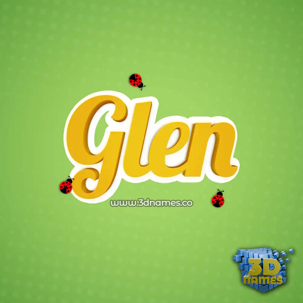 glen in Ladybugs style - 3D name wallpaper