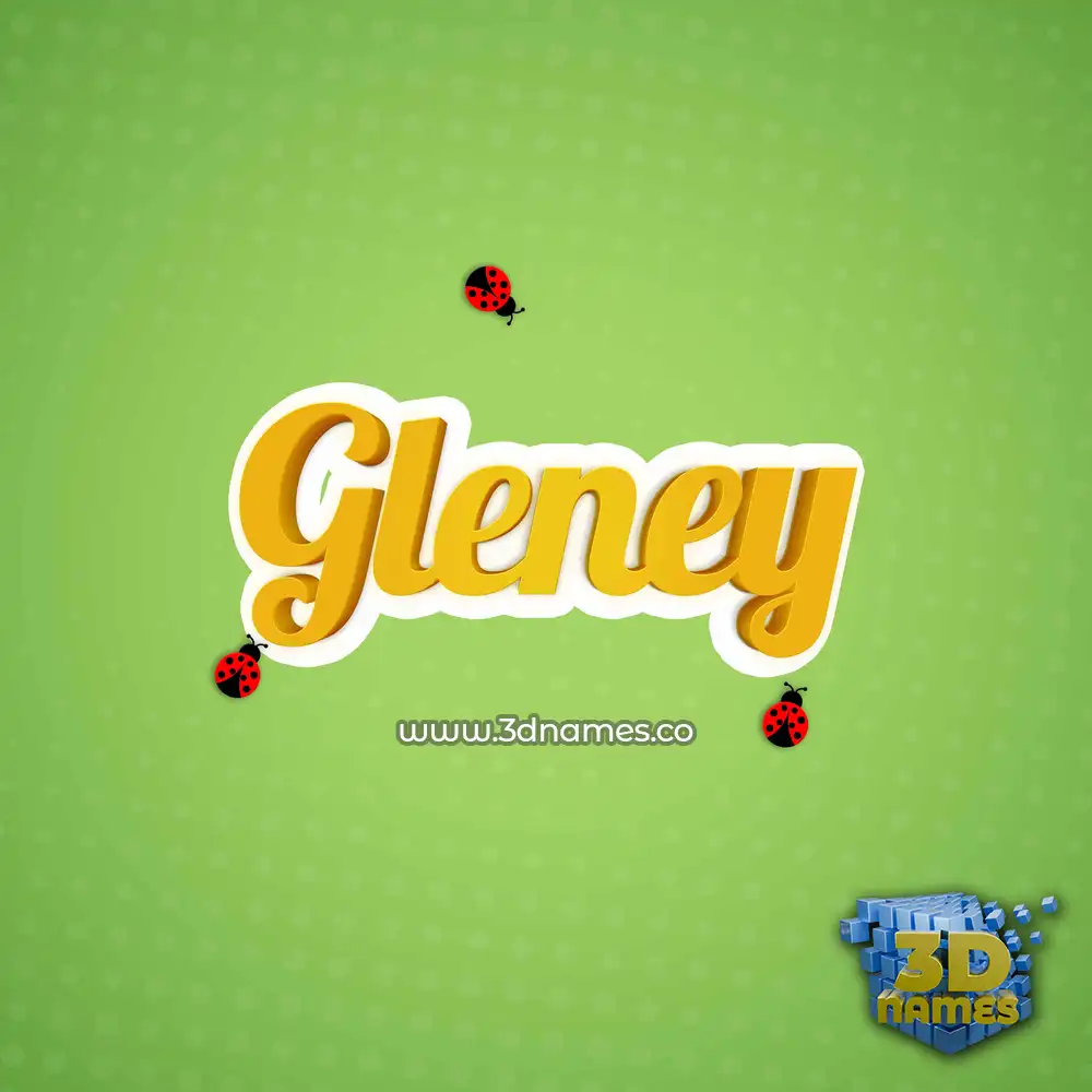 gleney in Ladybugs style - 3D name wallpaper