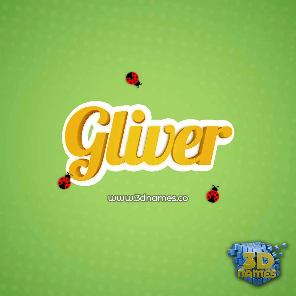 gliver in Ladybugs style - 3D name wallpaper