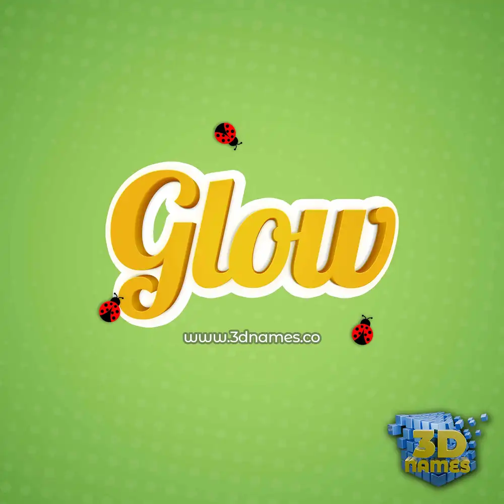 glow in Ladybugs style - 3D name wallpaper