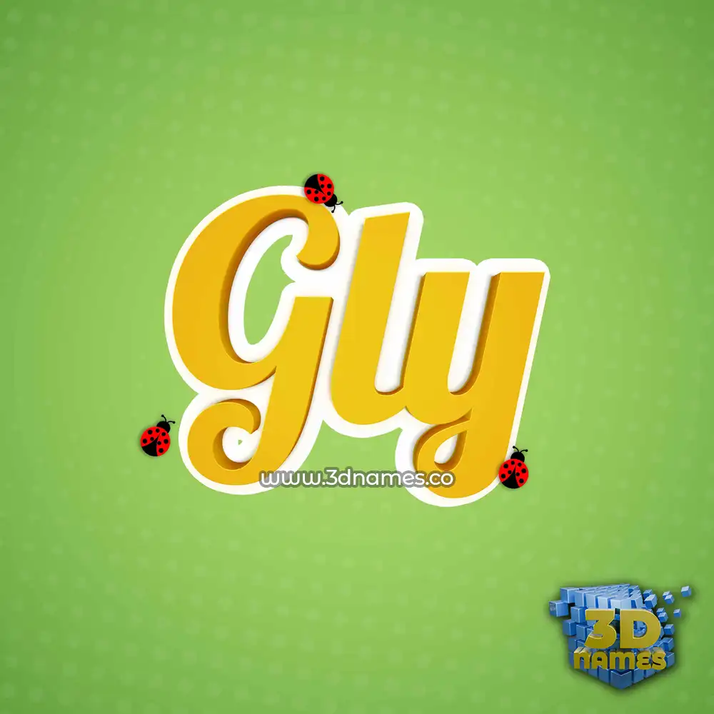 gly in Ladybugs style - 3D name wallpaper