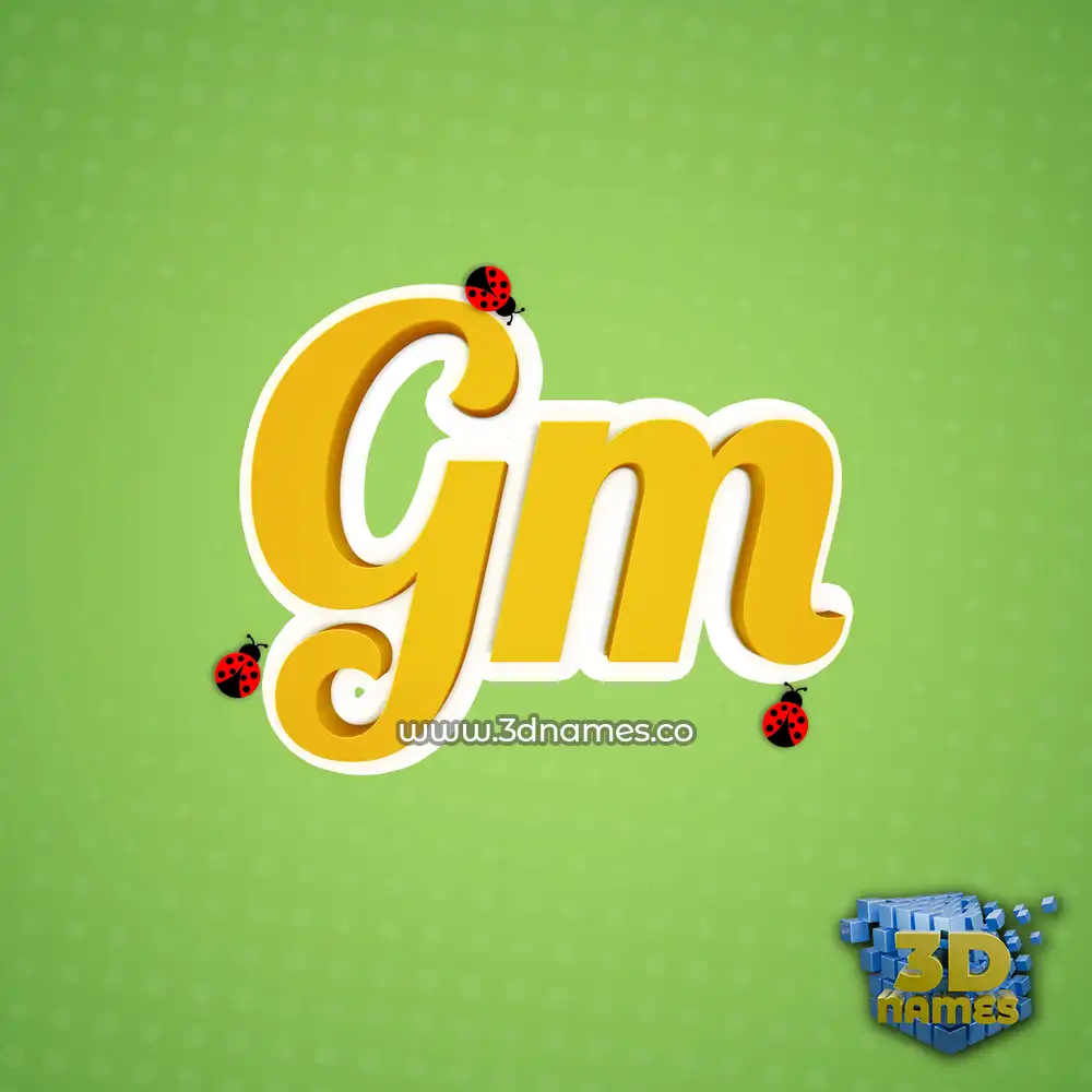 gm in Ladybugs style - 3D name wallpaper