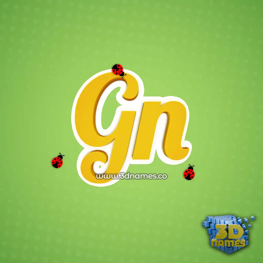 gn in Ladybugs style - 3D name wallpaper