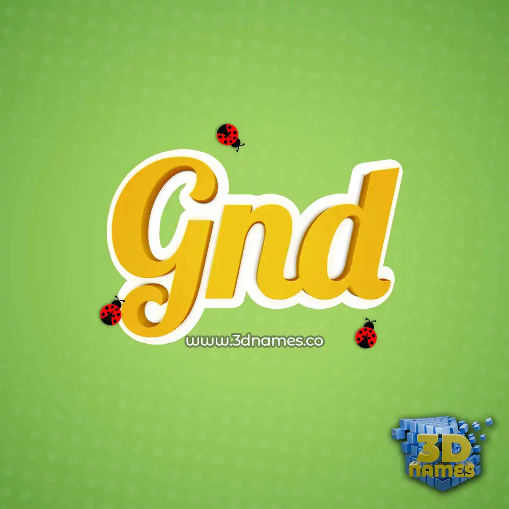 gnd in Ladybugs style - 3D name wallpaper