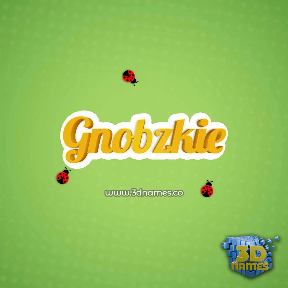 gnobzkie in Ladybugs style - 3D name wallpaper