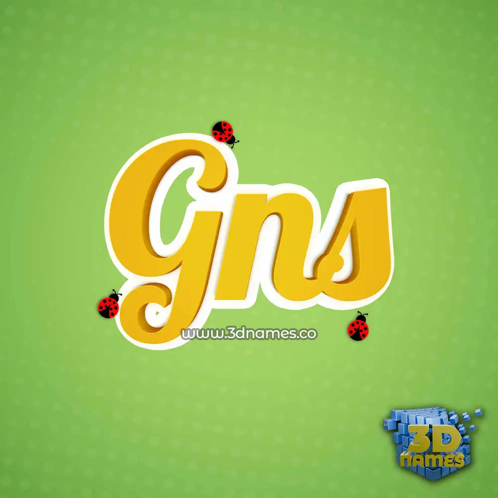 gns in Ladybugs style - 3D name wallpaper