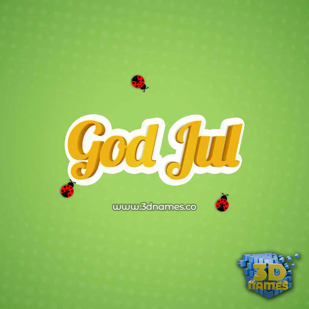 god jul in Ladybugs style - 3D name wallpaper