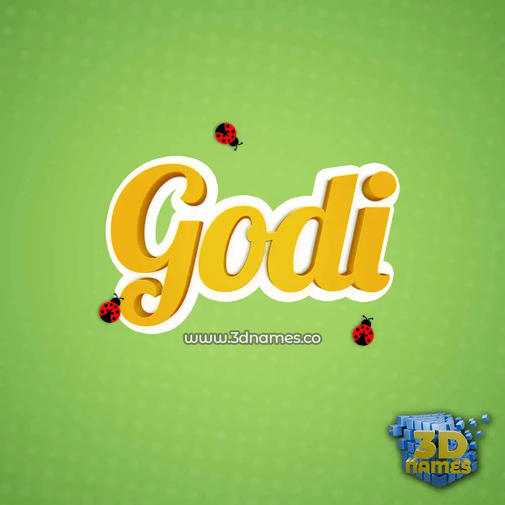 godi in Ladybugs style - 3D name wallpaper