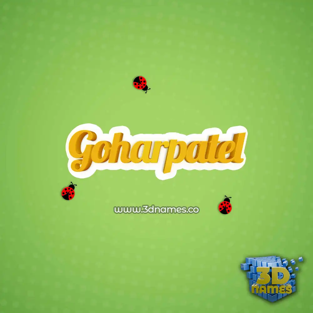 goharpatel in Ladybugs style - 3D name wallpaper