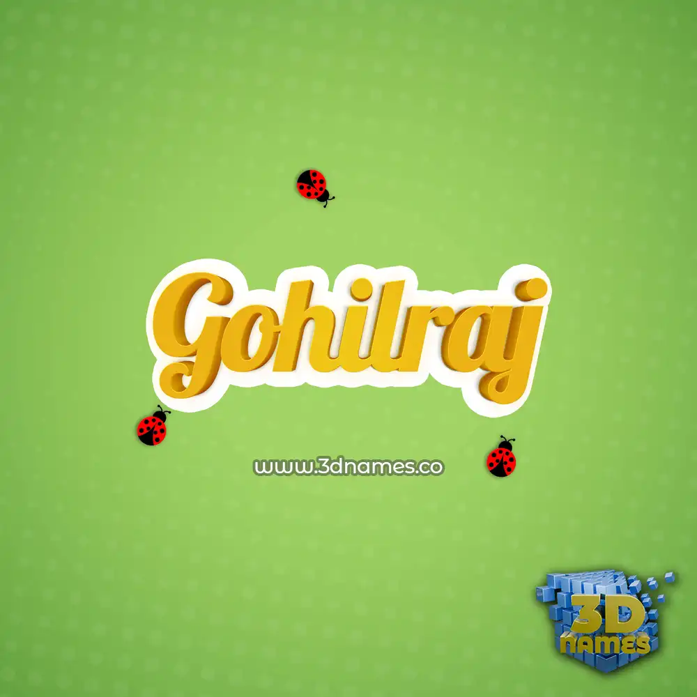 gohilraj in Ladybugs style - 3D name wallpaper