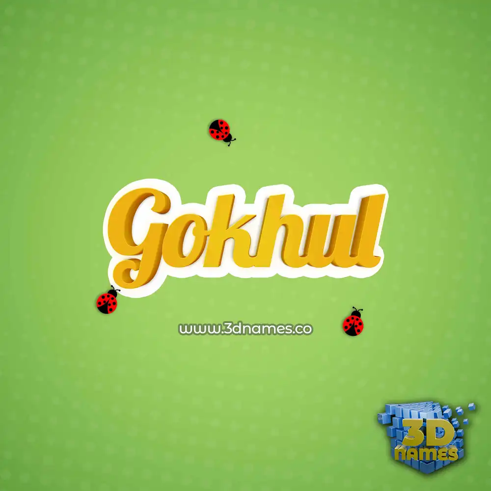 gokhul in Ladybugs style - 3D name wallpaper