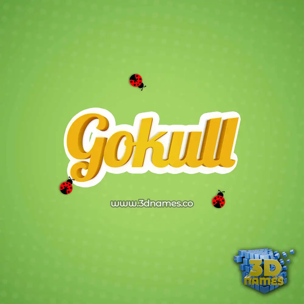 gokull in Ladybugs style - 3D name wallpaper