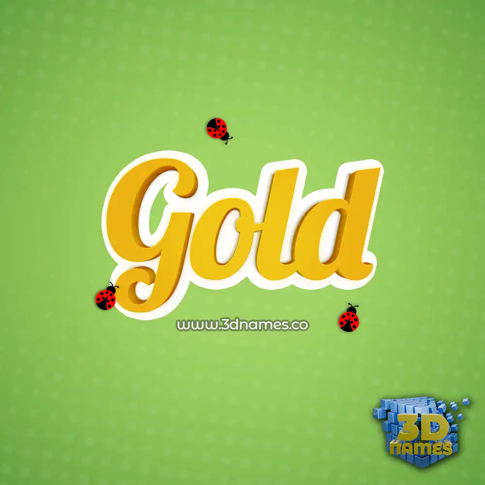 gold in Ladybugs style - 3D name wallpaper
