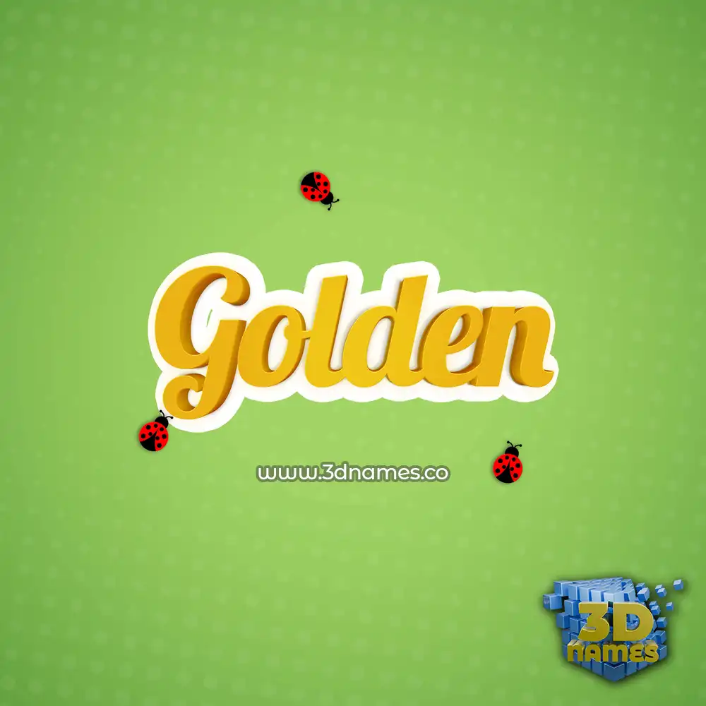 golden in Ladybugs style - 3D name wallpaper