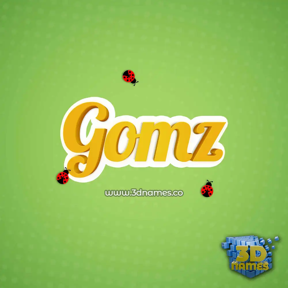 gomz in Ladybugs style - 3D name wallpaper