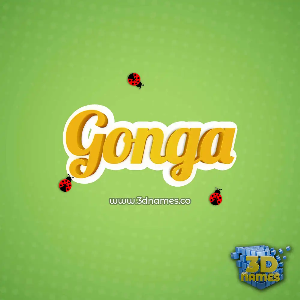 gonga in Ladybugs style - 3D name wallpaper