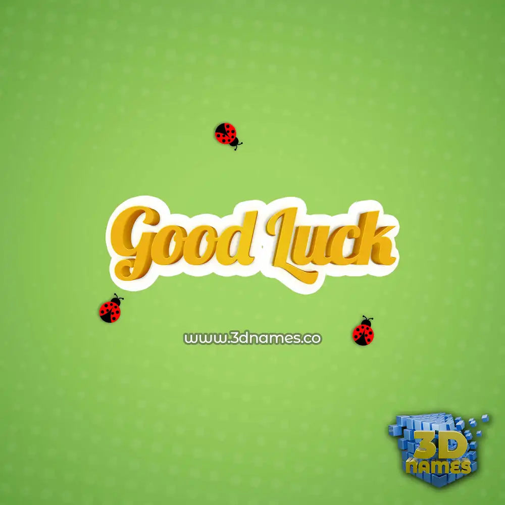 good luck in Ladybugs style - 3D name wallpaper