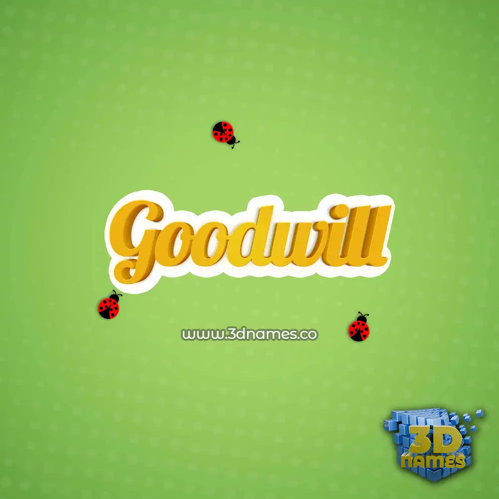 goodwill in Ladybugs style - 3D name wallpaper
