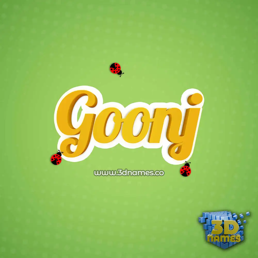 goonj in Ladybugs style - 3D name wallpaper
