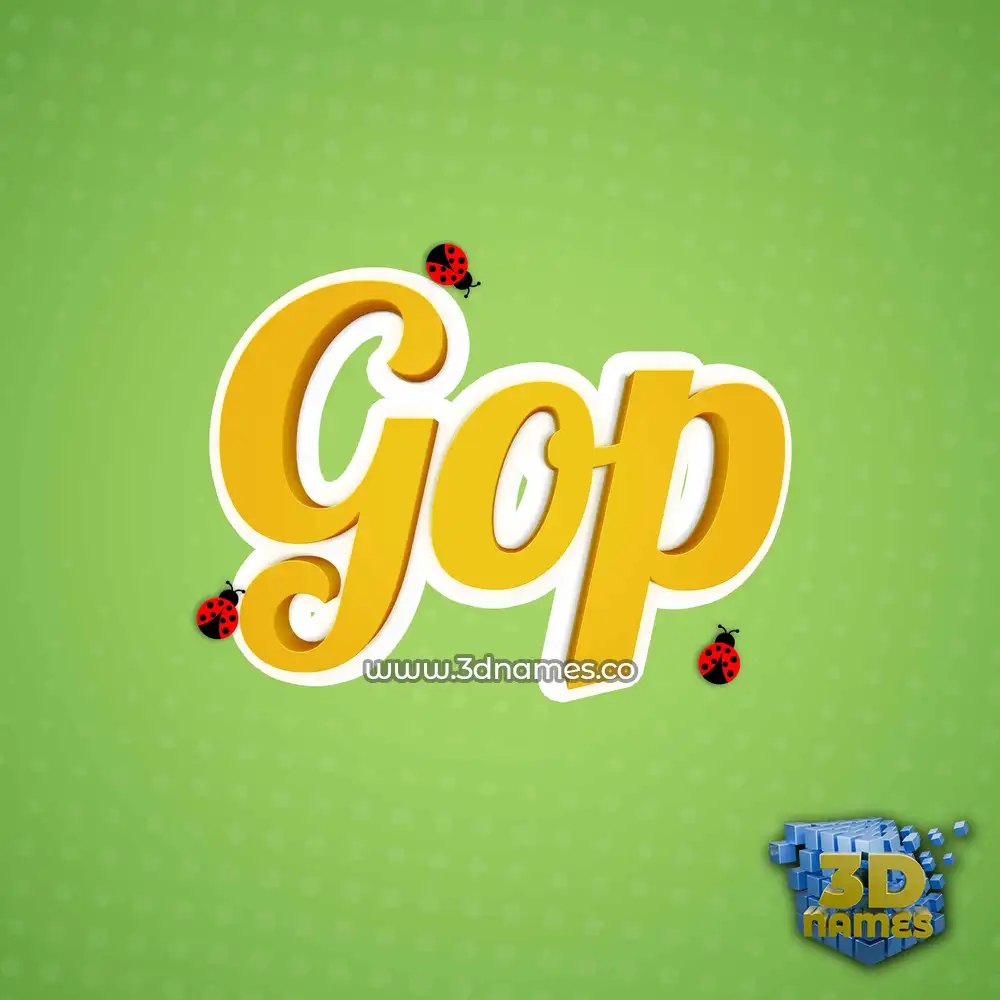 gop in Ladybugs style - 3D name wallpaper
