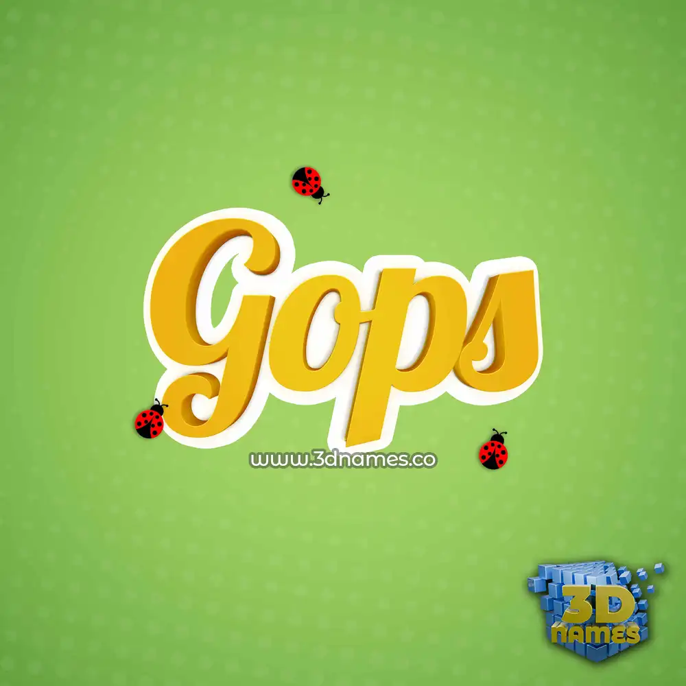 gops in Ladybugs style - 3D name wallpaper