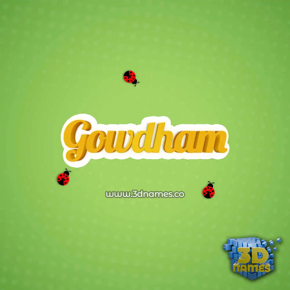 gowdham in Ladybugs style - 3D name wallpaper