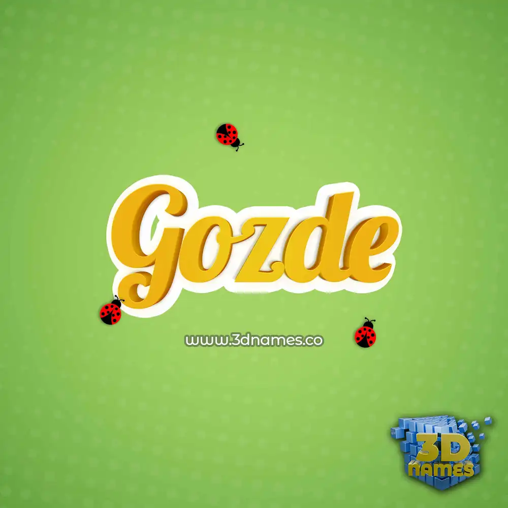 gozde in Ladybugs style - 3D name wallpaper