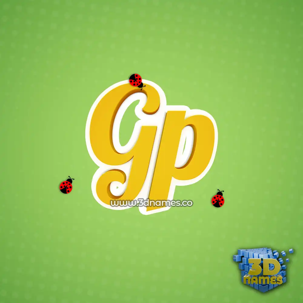 gp in Ladybugs style - 3D name wallpaper