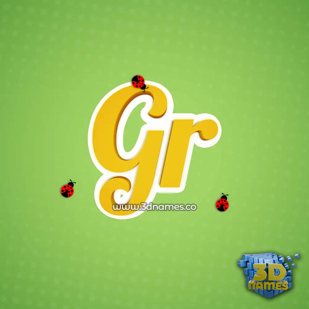 gr in Ladybugs style - 3D name wallpaper