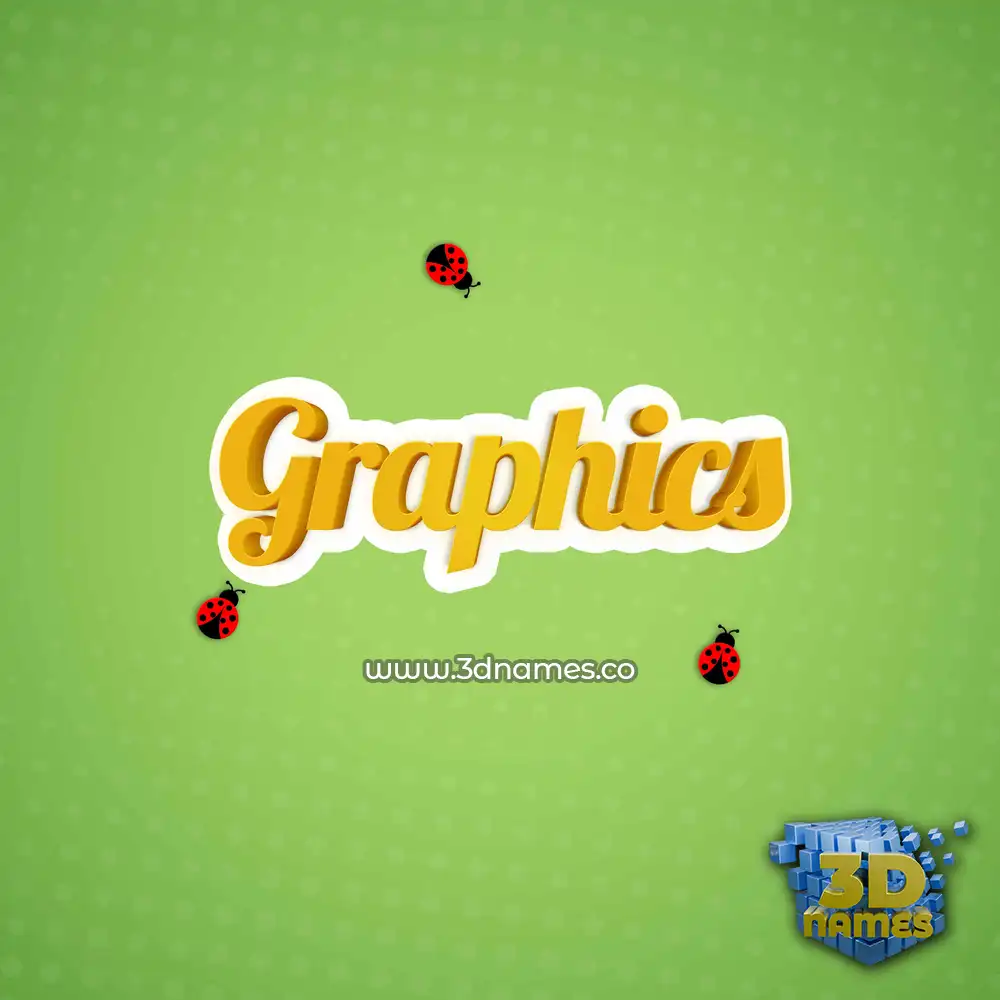 graphics in Ladybugs style - 3D name wallpaper