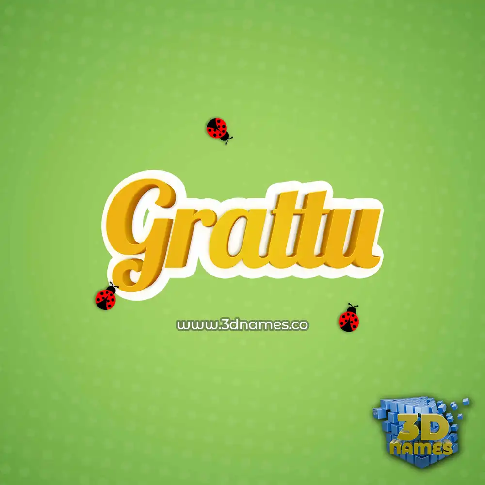 grattu in Ladybugs style - 3D name wallpaper