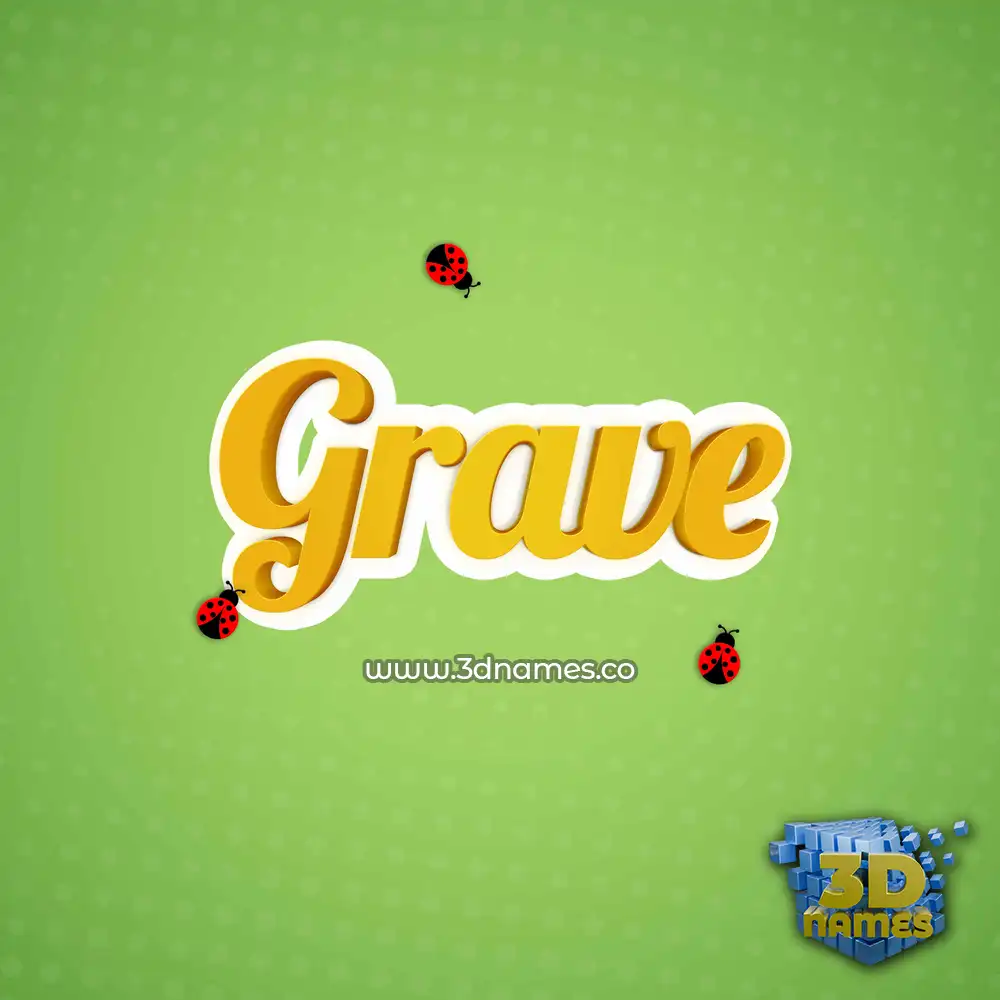grave in Ladybugs style - 3D name wallpaper