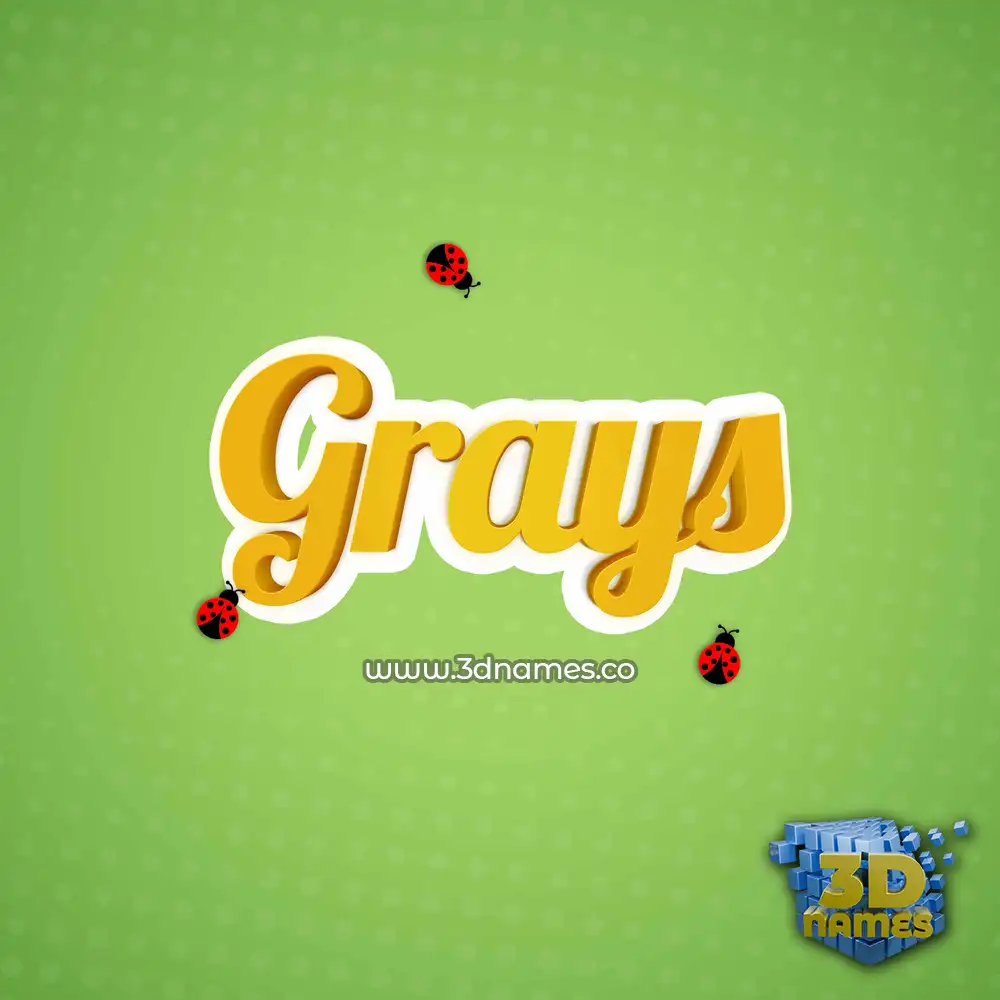 grays in Ladybugs style - 3D name wallpaper