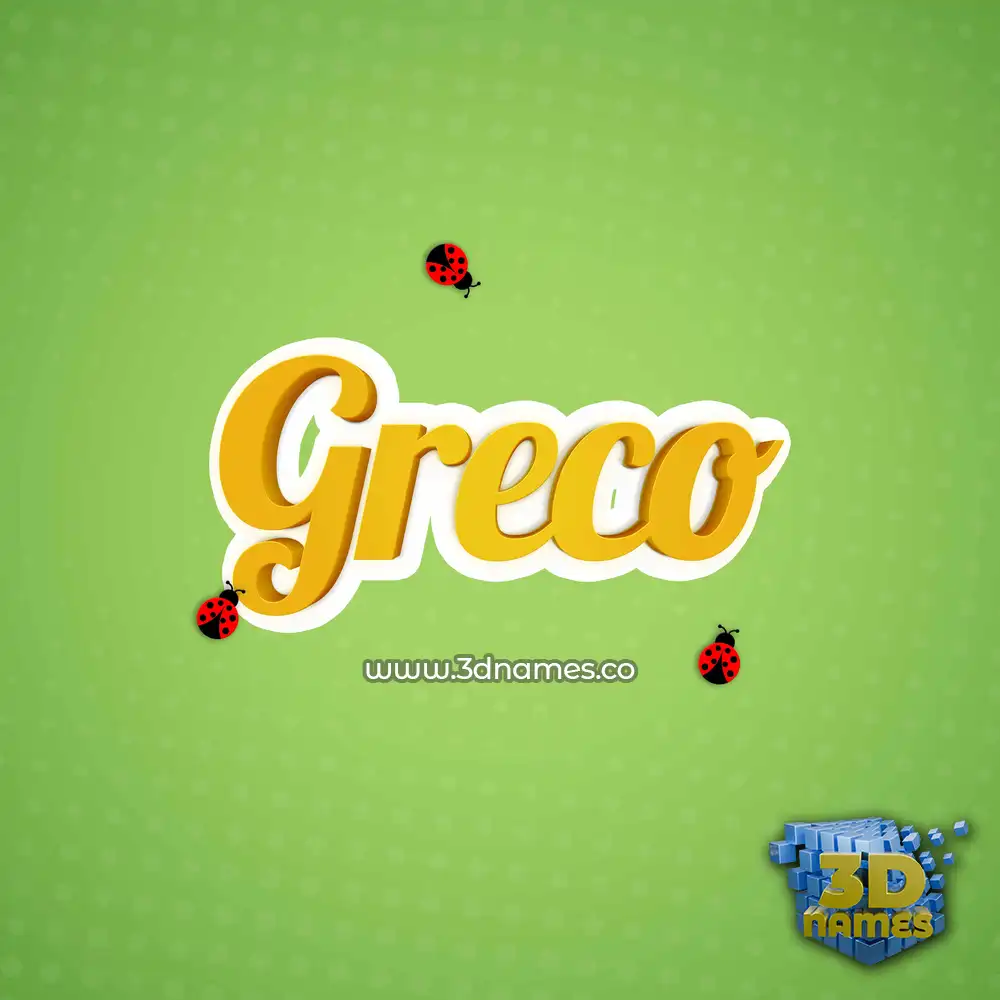 greco in Ladybugs style - 3D name wallpaper