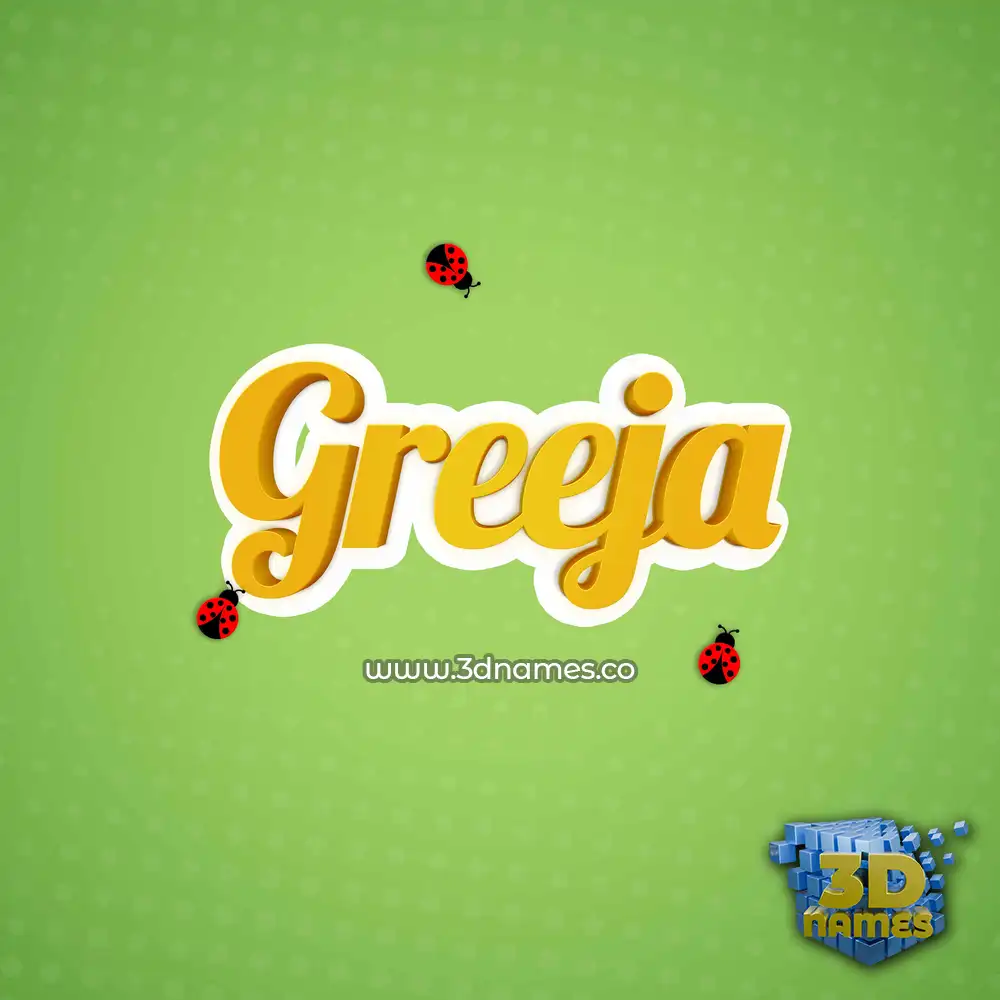greeja in Ladybugs style - 3D name wallpaper