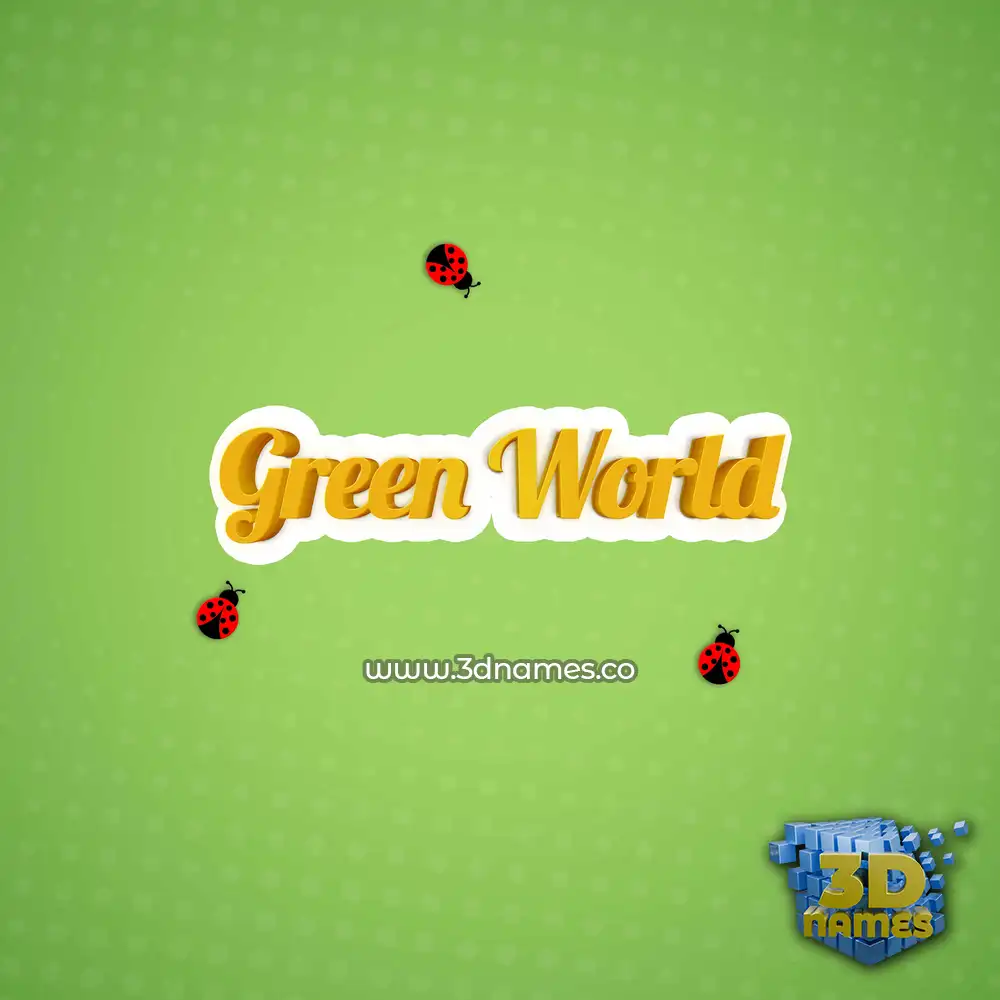green world in Ladybugs style - 3D name wallpaper