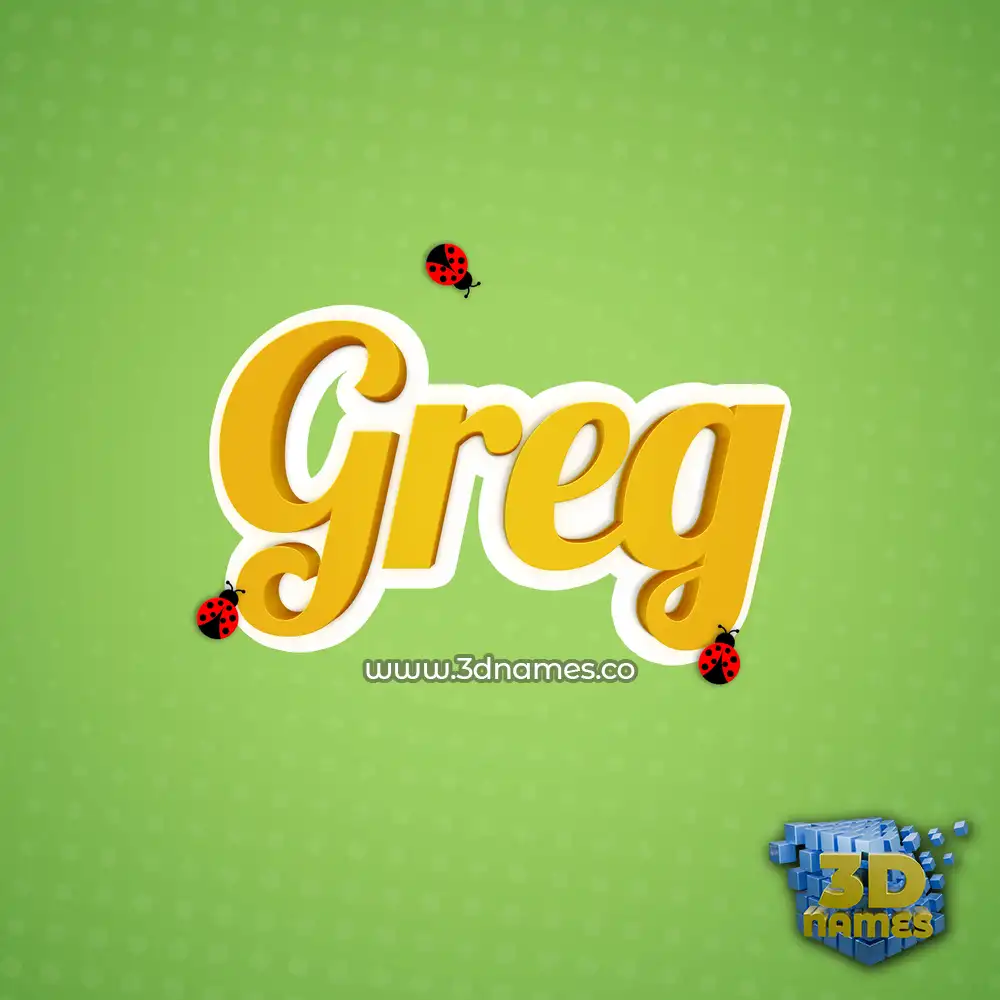 greg in Ladybugs style - 3D name wallpaper