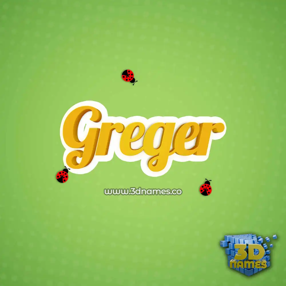 greger in Ladybugs style - 3D name wallpaper