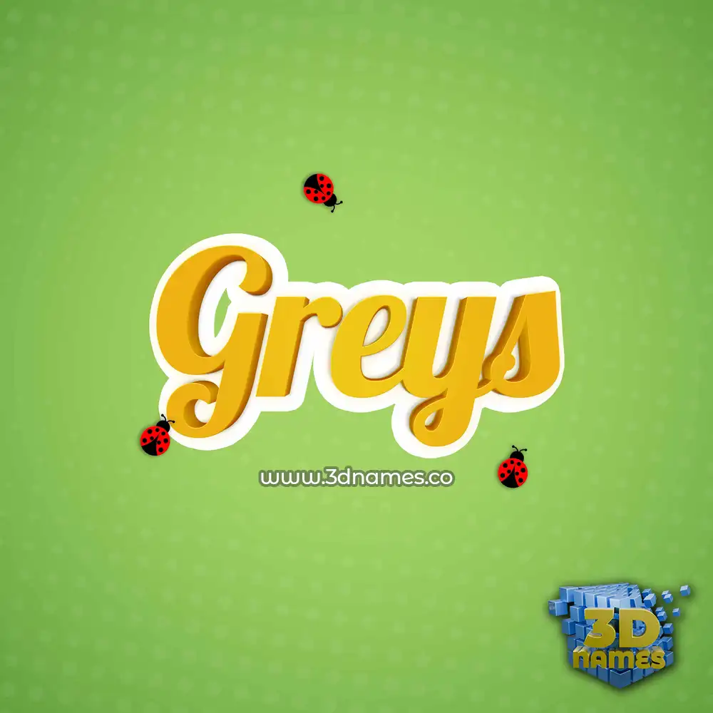 greys in Ladybugs style - 3D name wallpaper