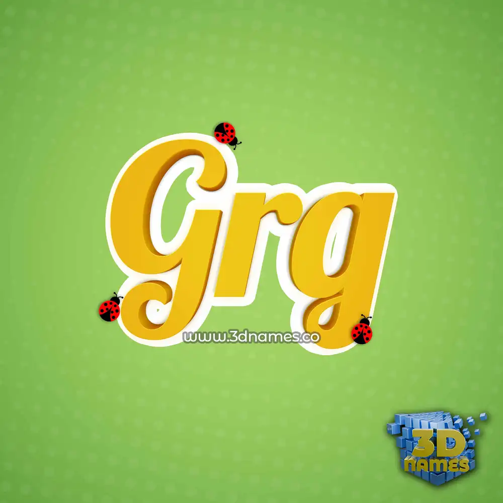 grg in Ladybugs style - 3D name wallpaper