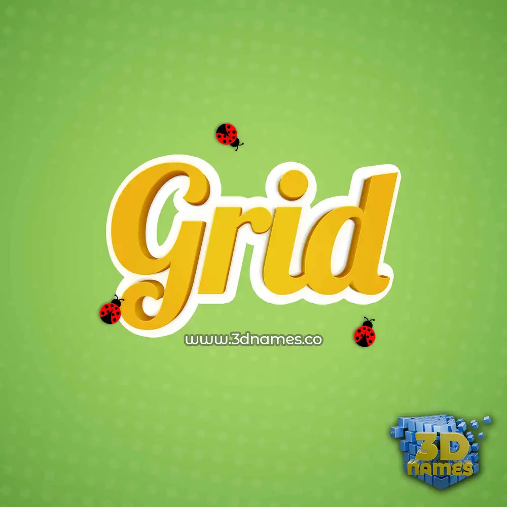 grid in Ladybugs style - 3D name wallpaper