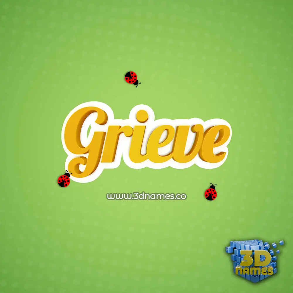 grieve in Ladybugs style - 3D name wallpaper